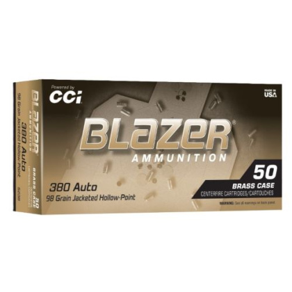CCI BLAZER BRASS 380 ACP 98GR JHP 50RD 20BX/CS