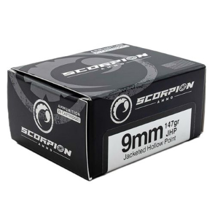 SCORPION 9MM LUGER 147GR JHP 20RD 10BX/CS