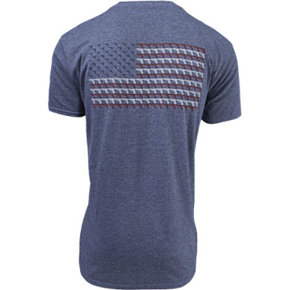 GLOCK OEM HEATHERED NAVY PISTOL FLAG T-SHIRT MED