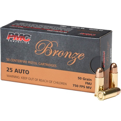 PMC 25 ACP 50GR FMJ-RN 50RD 20BX/CS