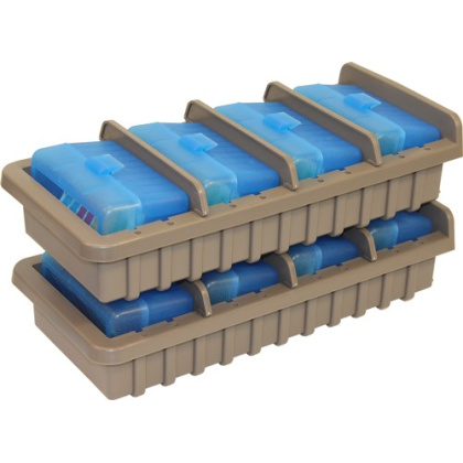 MTM AMMO RACK W/ 4 RS50 50RND FLIP TOP BOXES CLR BLUE/DK ETH