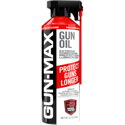 REAL AVID GUN MAX GUN OIL 12 OZ. AEROSAL FLIP UP NOZZLE