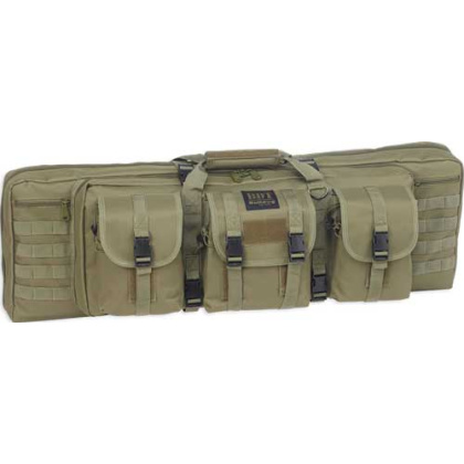 BULLDOG 37" 2 GUN TACTICAL CSE 3 LARGE ACCESSORY POCKETS GRN