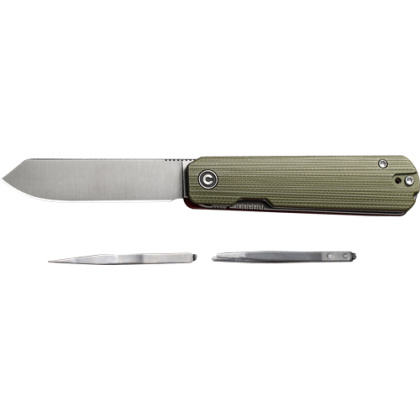 CIVIVI KNIFE SENDY 2.83" MILLED GREEN/RED G-10 CLAM PK