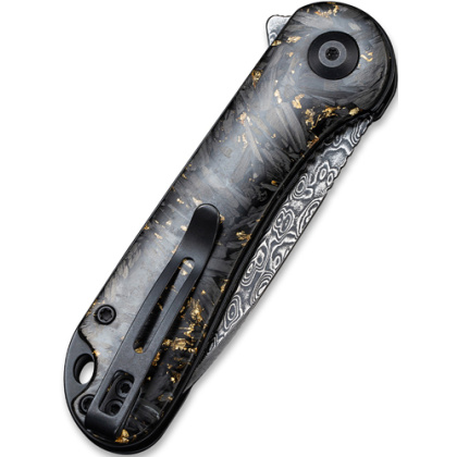 CIVIVI KNIFE ELEMENTUM 2.96" SHREDDED CBN FBR/GOLDEN DMSCS