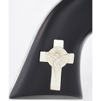 CIMARRON HOLY SMOKER 357MAG FS 4.75" WHITE/SILVER CROSS BLACK