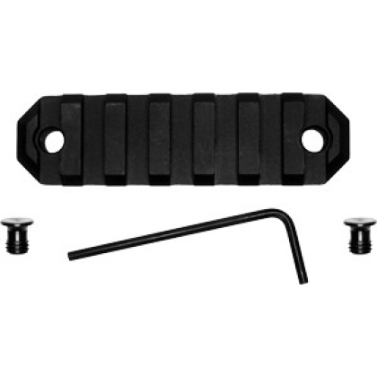 GROVTEC RAIL SECTION KEYMOD 3" 7 SLOT ALUMINUM BLACK