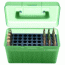 MTM DELUXE AMMO BOX 50-ROUNDS RIFLE 22-250 TO 308 GREEN