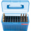 MTM DELUXE AMMO BOX 50-ROUNDS RIFLE 7MM RM TO 300 WM CLR BLU