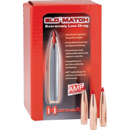 HORNADY BULLETS 30 CAL .308 208GR ELD-M MATCH 100CT 15BX/C