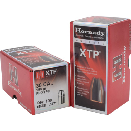 HORNADY BULLETS 38 CAL 357 158GR XTP-FP 100RD 25BX/CS