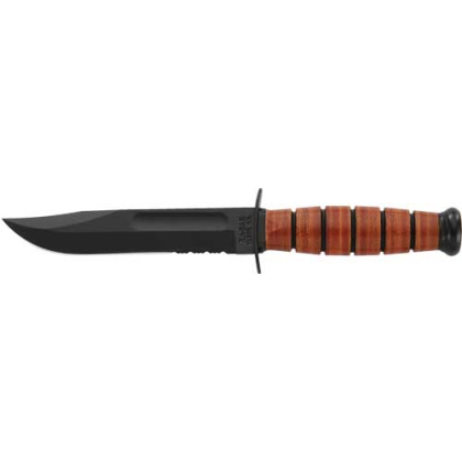KA-BAR FIGHTING/UTILITY KNIFE 5.25" SHRT W/LTHR USMC SERRTD