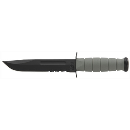 KA-BAR FIGHTING/UTILITY KNIFE 7" SERR W/PLASTIC STH. F-GREEN