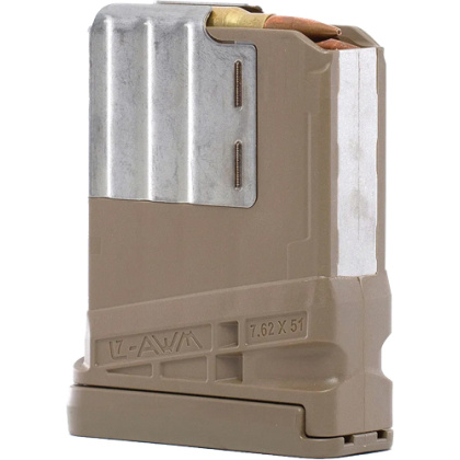 LANCER MAGAZINE L7AWM SR-25 7.62X51 5RD OPAQUE FDE GEN 2