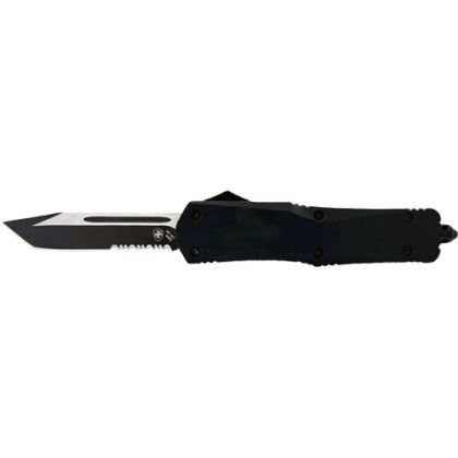 TEMPLAR KNIFE LARGE OTF BLACK RUBBER 3.5" BLACK TANTO SRRTD