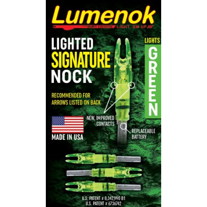 LUMENOK LIGHTED NOCK SIGNATURE SERIES GREEN 3PK