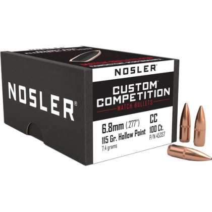 NOSLER BULLETS 6.8MM .277 115GR HP-BT CUSTOM COMP. 100C!