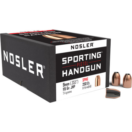 NOSLER BULLETS 9MM .355 115GR JHP 250CT !
