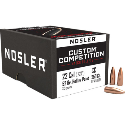 NOSLER BULLETS 22 CAL .224 52GR HP-BT CUSTOM COMP. 250CT!
