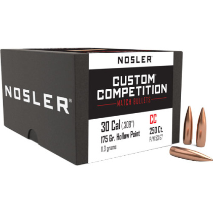 NOSLER BULLETS 30 CAL .308 175GR HP-BT CUSTOM COMP. 250C!