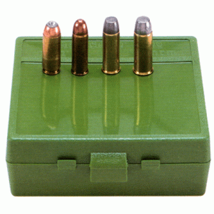 MTM AMMO BOX 50AE/50SW MAG 64-ROUNDS FLIP TOP STYLE GREEN