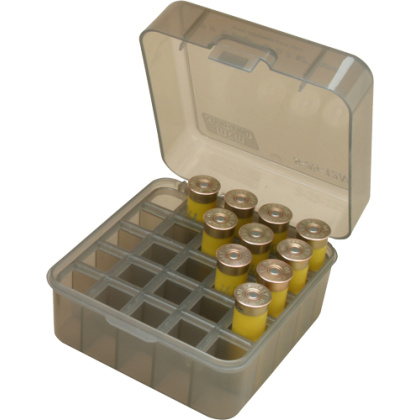 MTM AMMO BOX SHOTSHELL TO 3" 1216& 20GA 25-ROUNDS SMOKE