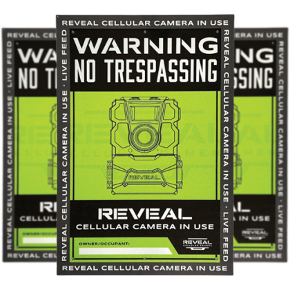 TACTACAM REVEAL NO TRESPASSING SIGN 3PK<