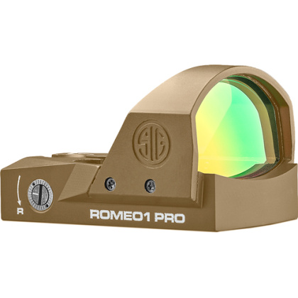 SIG REFLEX SIGHT ROMEO1 PRO 6MOA DOT 1X30 STEEL SHROUD FDE