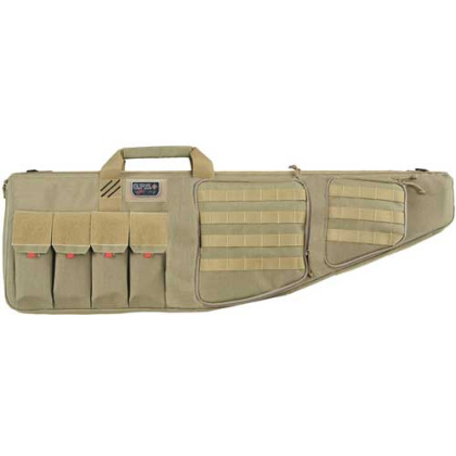 GPS TACTICAL AR CASE 42" TAN W/EXTERNAL HANDGUN HOLDER